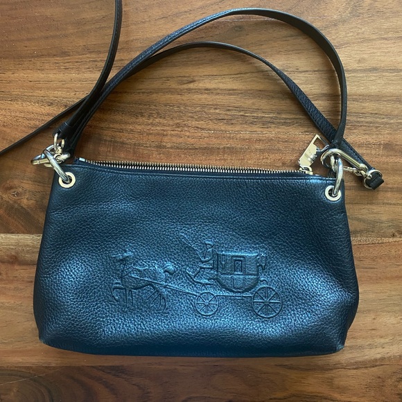 Coach Black Leather Cross Body Bag - Picture 1 of 2